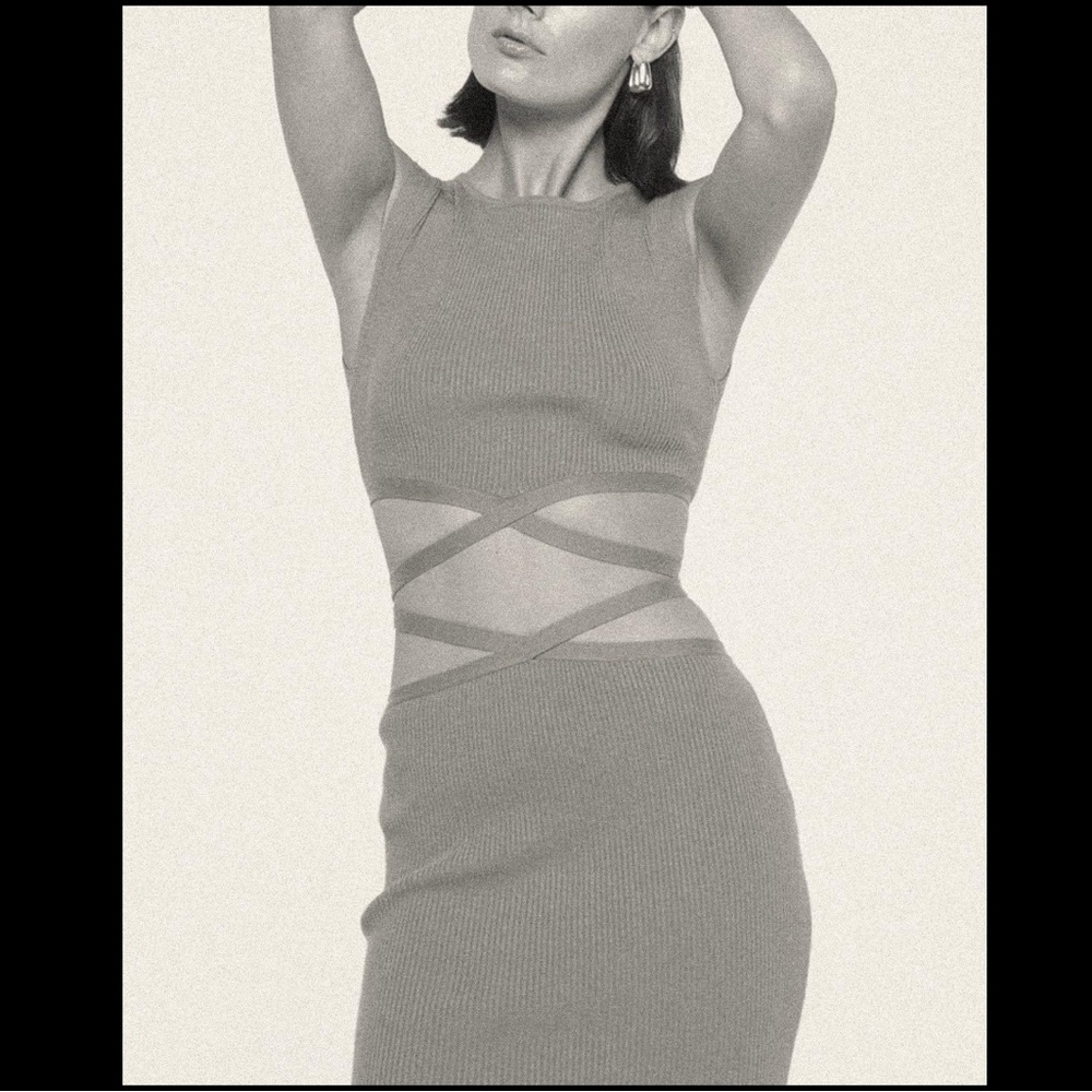 Veceur Knitted Tie Top and Skirt Set
